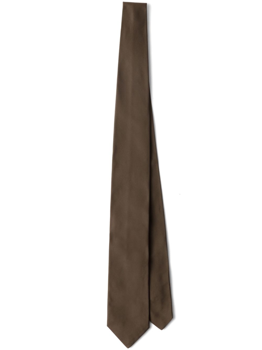 Prada pointed-tip silk tie - Brown von Prada