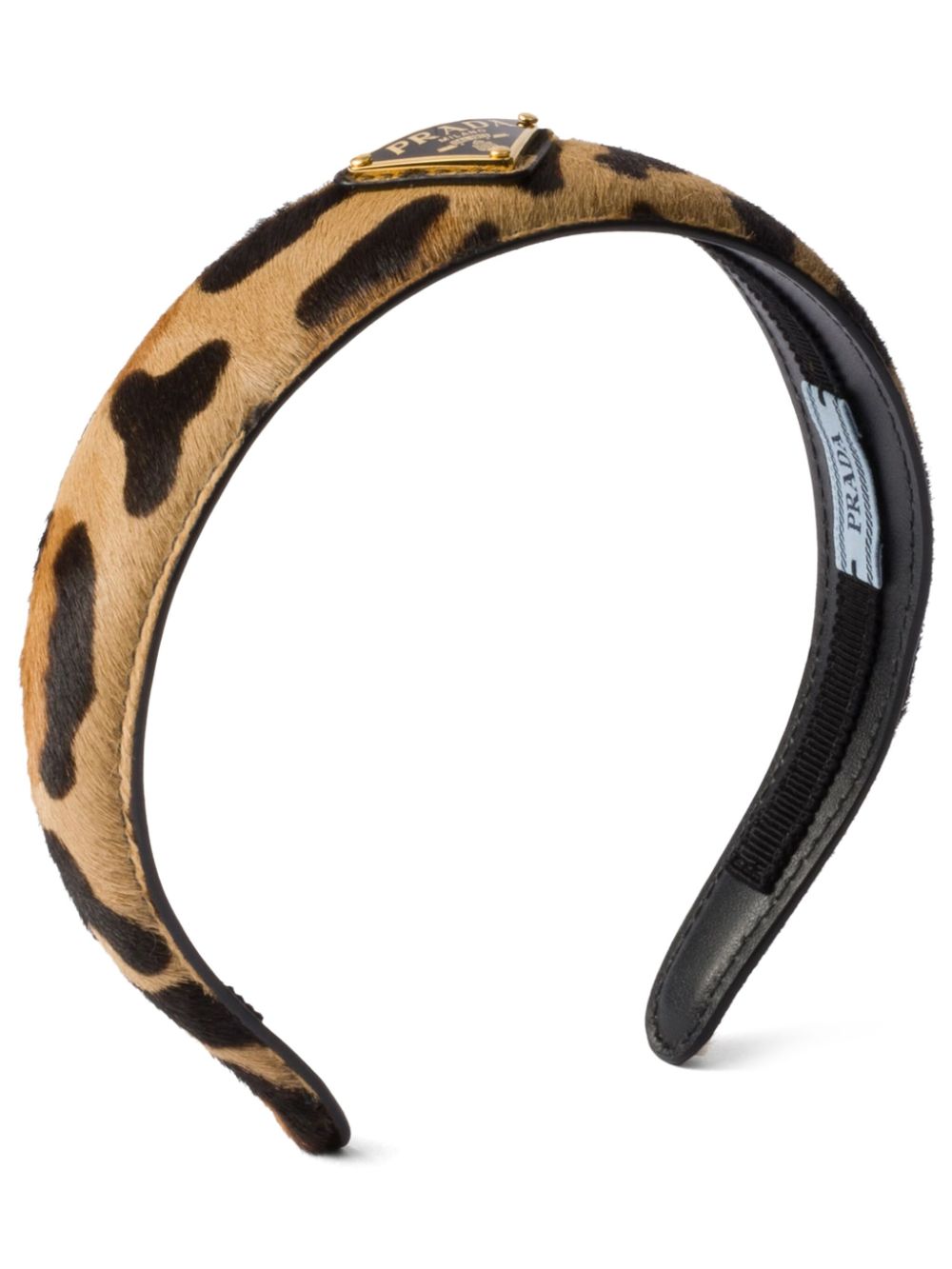 Prada printed leather headband - Brown von Prada