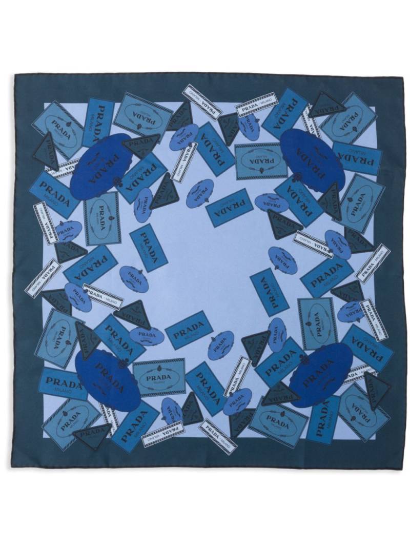 Prada printed twill scarf - Blue von Prada