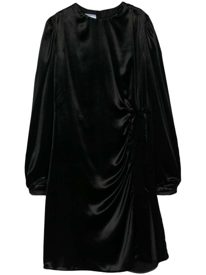 Prada puff-sleeves velvet midi dress - Black von Prada