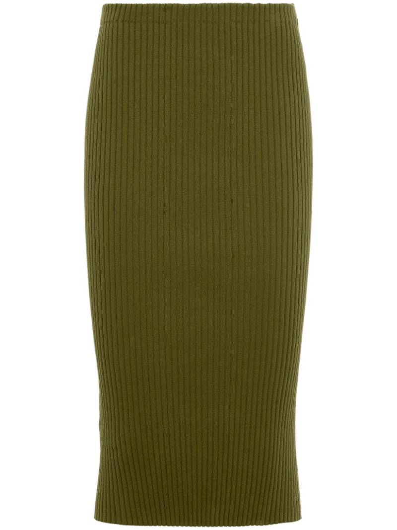 Prada ribbed-knit cotton tube skirt - Green von Prada