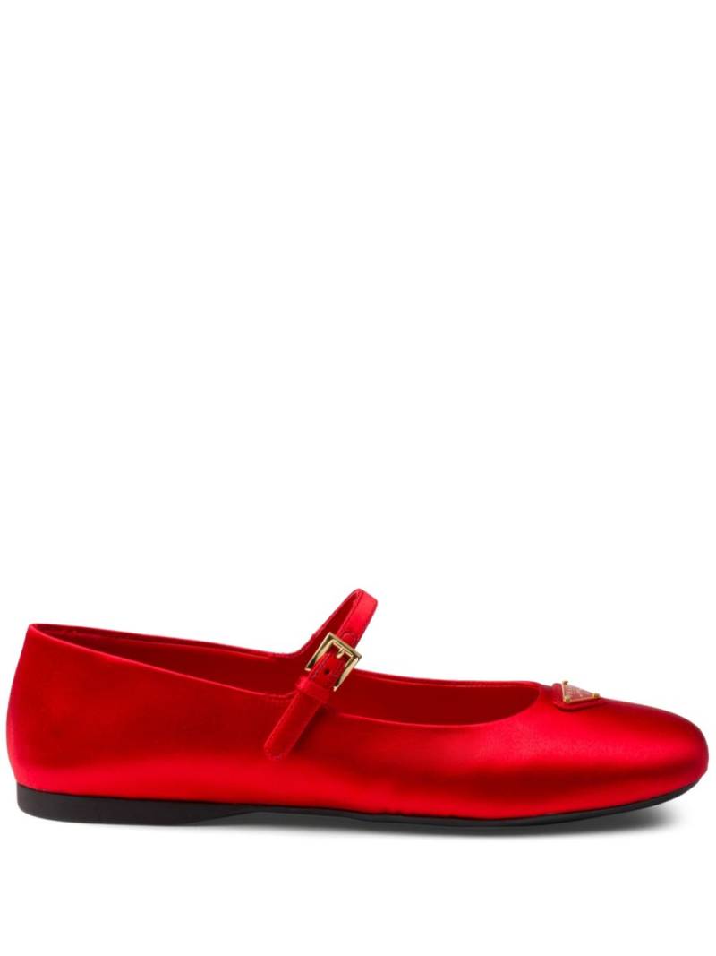 Prada satin-finish ballerina shoes - Red von Prada