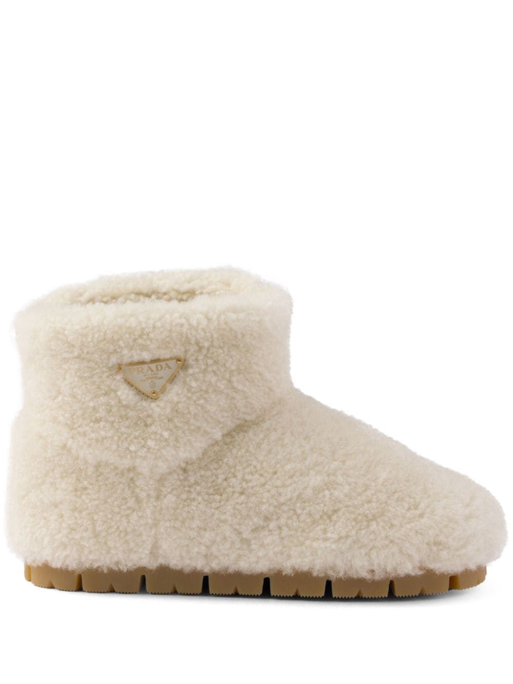 Prada shearling booties - Neutrals von Prada