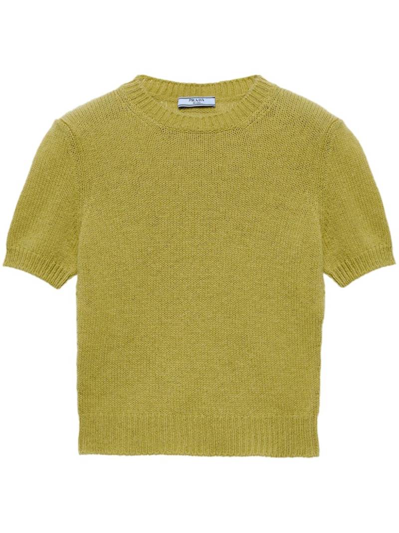 Prada Pistachio Green Cashmere Short-Sleeve Sweater von Prada