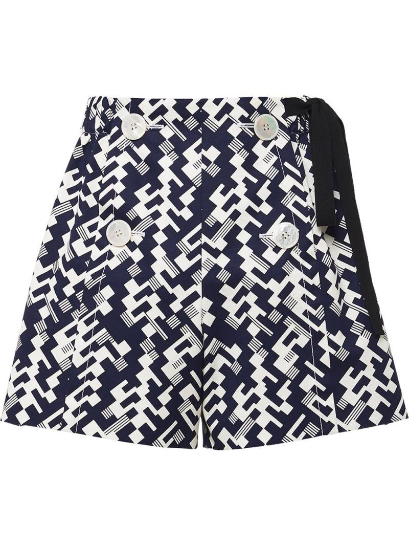 Prada side-tie geometric shorts - Blue von Prada