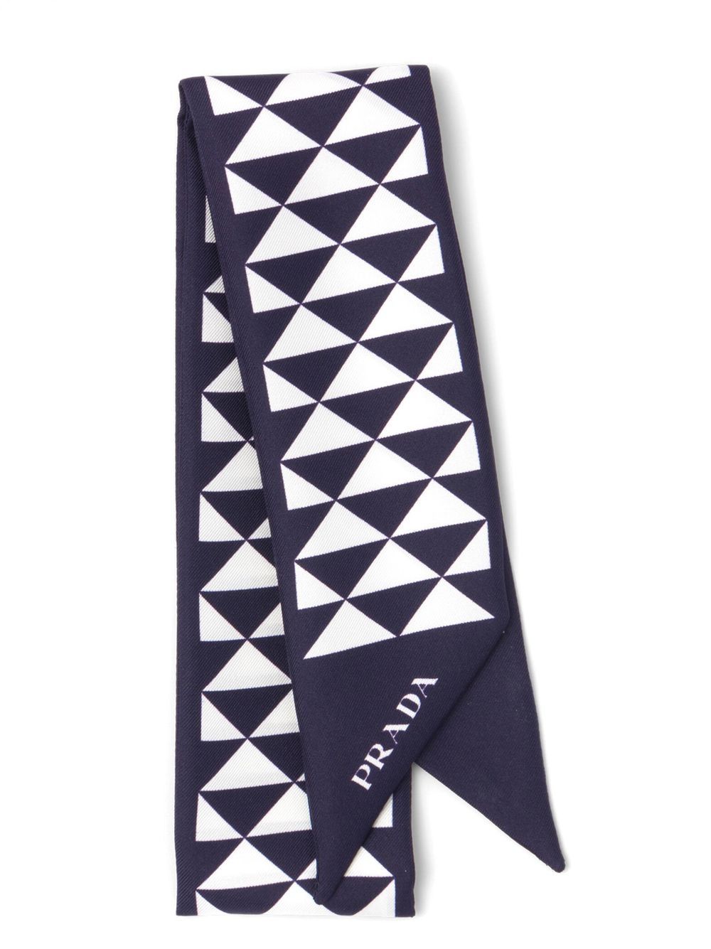 Prada silk printed twill scarf - Blue von Prada