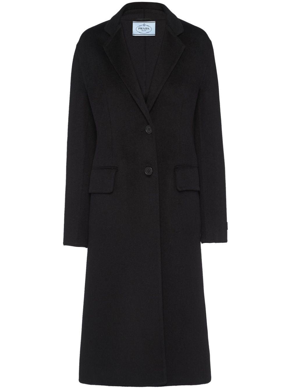 Prada single-breasted cashgora coat - Black von Prada