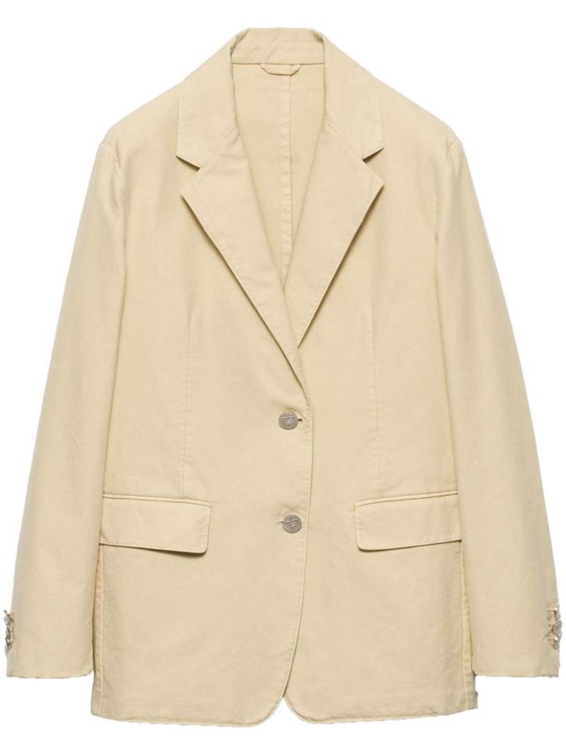 Prada single-breasted old canvas blazer - Neutrals von Prada