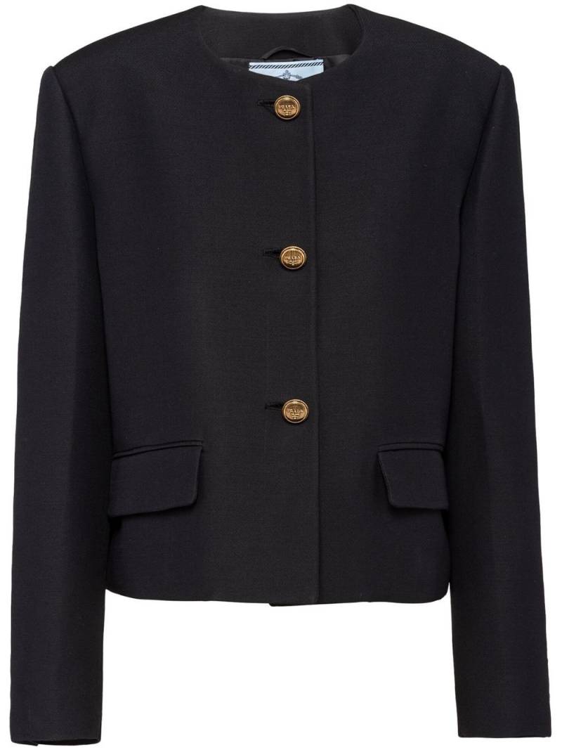 Prada single-breasted tricotine jacket - Black von Prada