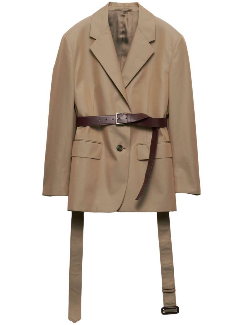 Prada single-breasted twill blazer - Brown von Prada