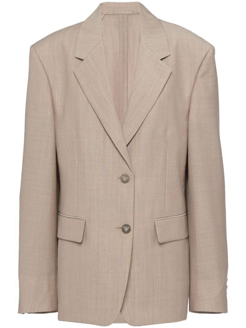 Prada single-breasted mohair-wool blazer - Neutrals von Prada