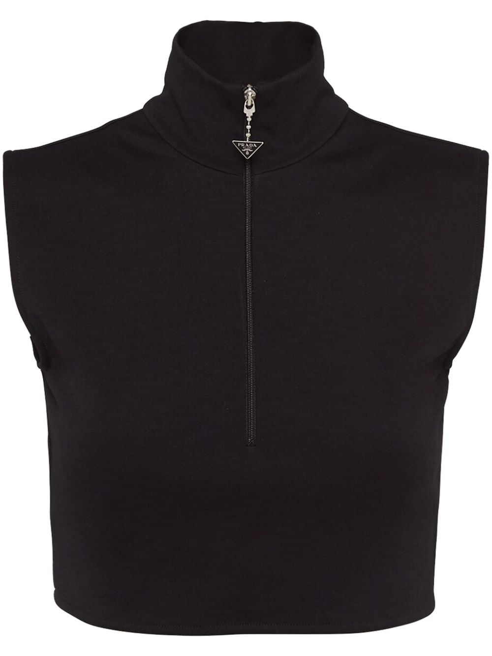 Prada sleeveless roll-neck crop top - Black von Prada