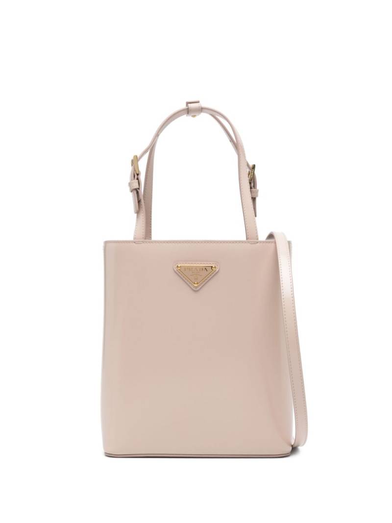 Prada small Panier leather tote bag - Pink von Prada