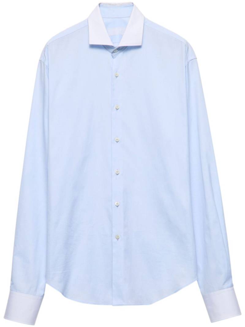 Prada spread-collar cotton shirt - Blue von Prada