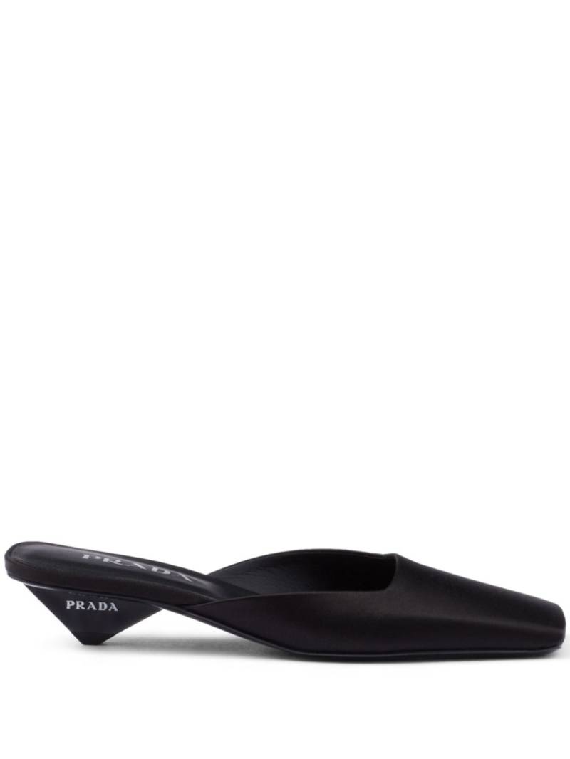 Prada square-toe satin mules - Black von Prada