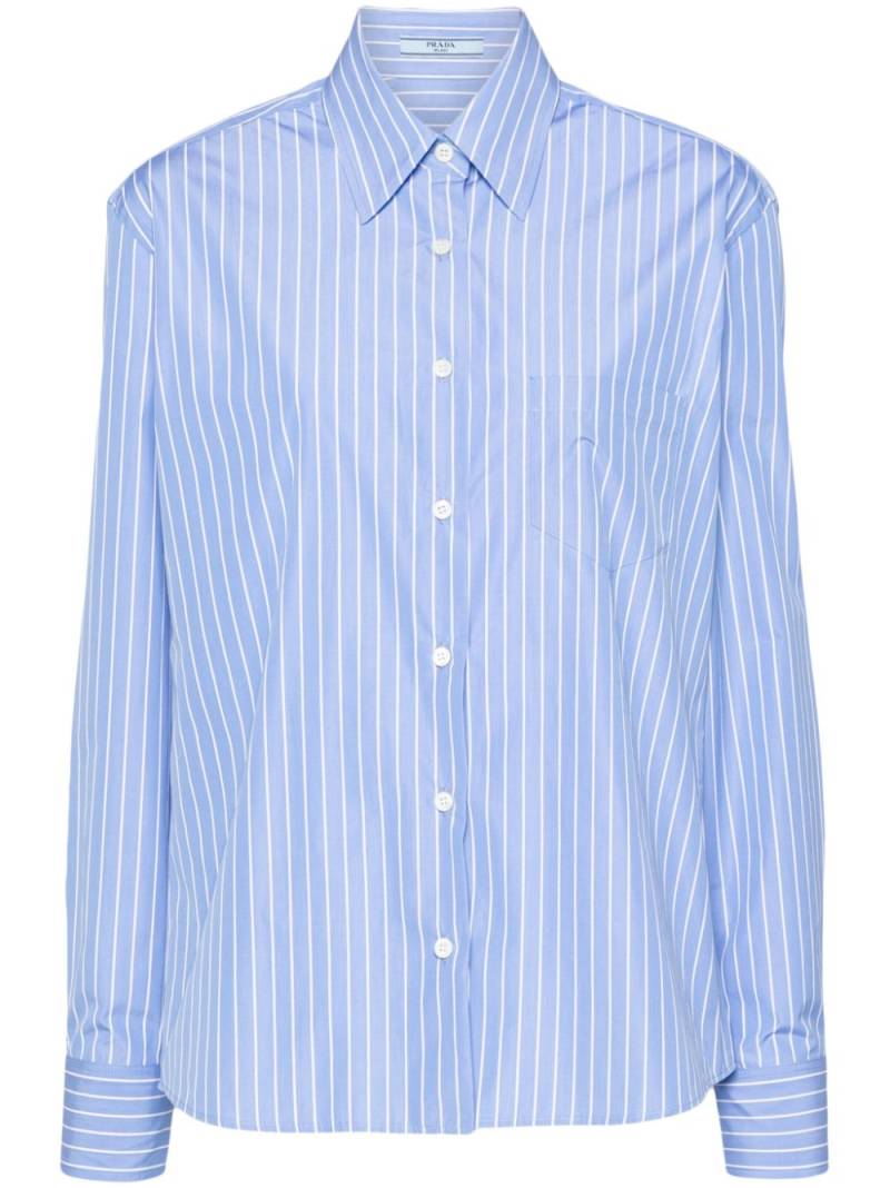 Prada striped poplin shirt - Blue von Prada