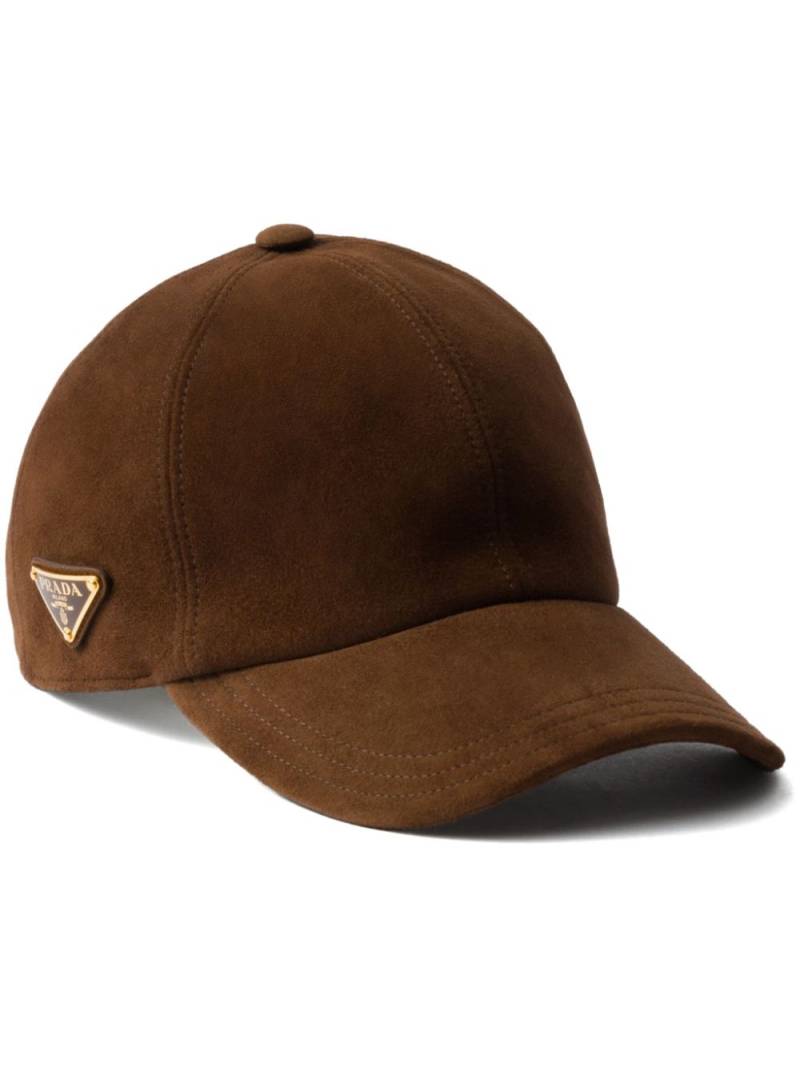 Prada suede baseball cap - Brown von Prada