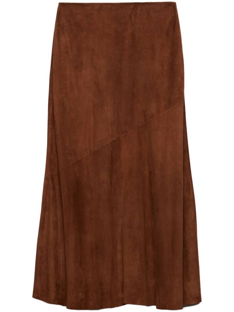 Prada suede midi skirt - Brown von Prada