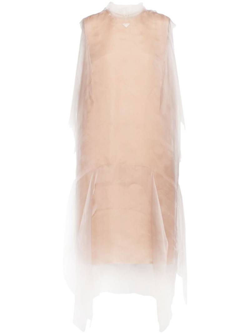 Prada technical voile dress - Neutrals von Prada