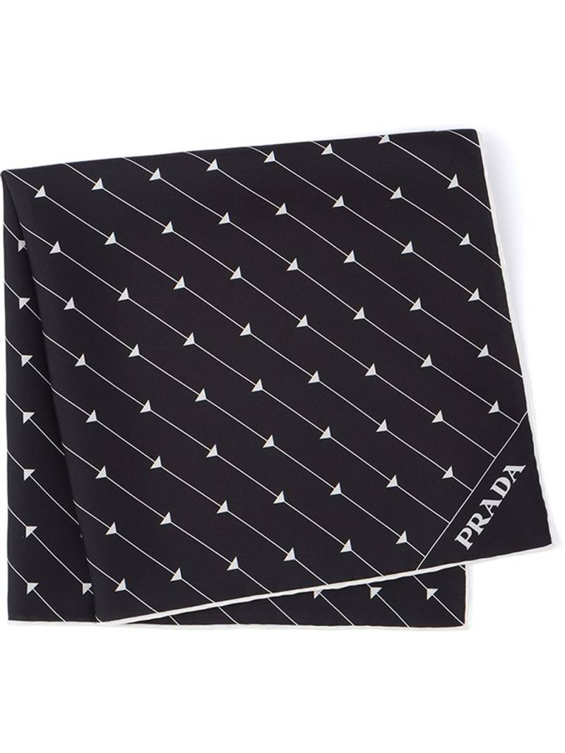 Prada triangle-logo twill scarf - Black von Prada