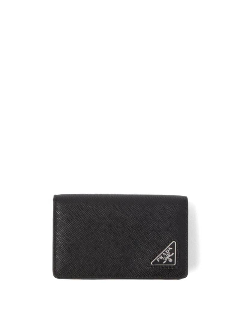 Prada triangle-logo Saffiano leather cardholder - Black von Prada