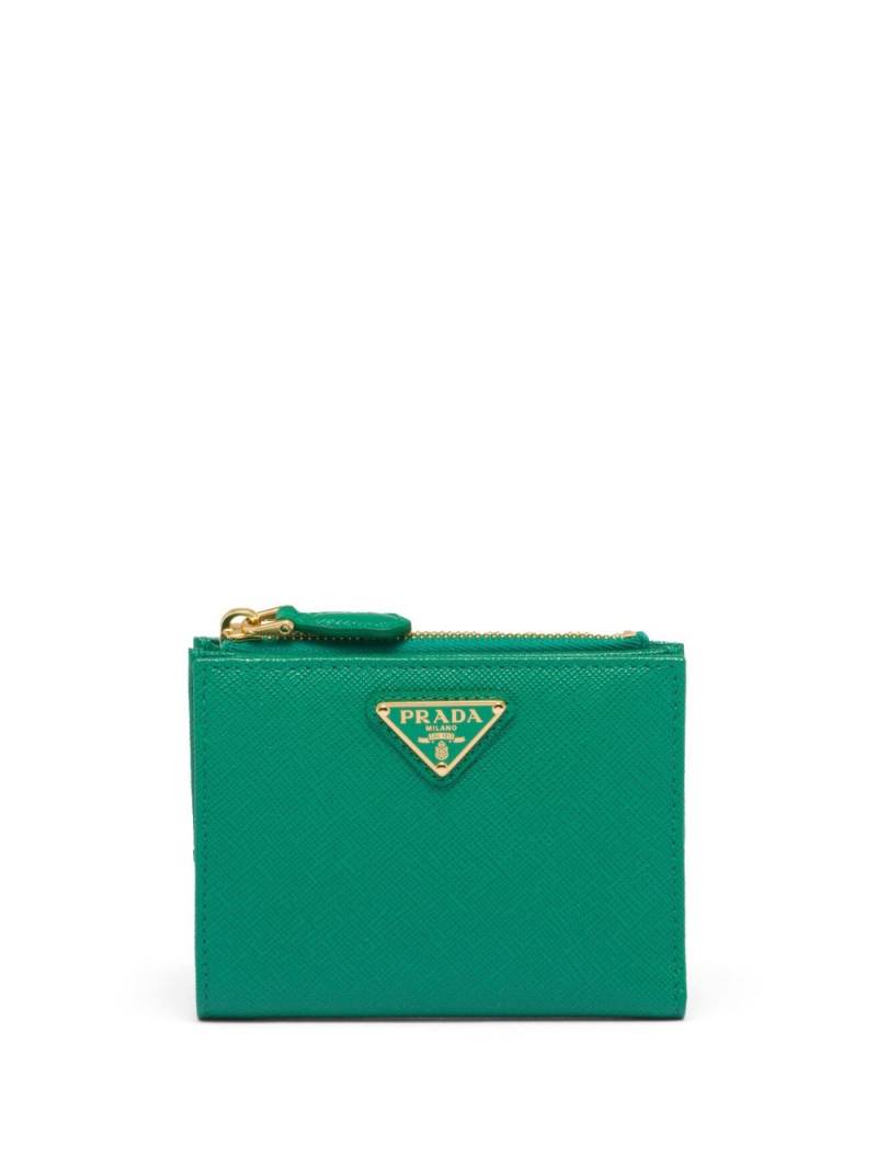 Prada triangle-logo Saffiano leather wallet - Green von Prada