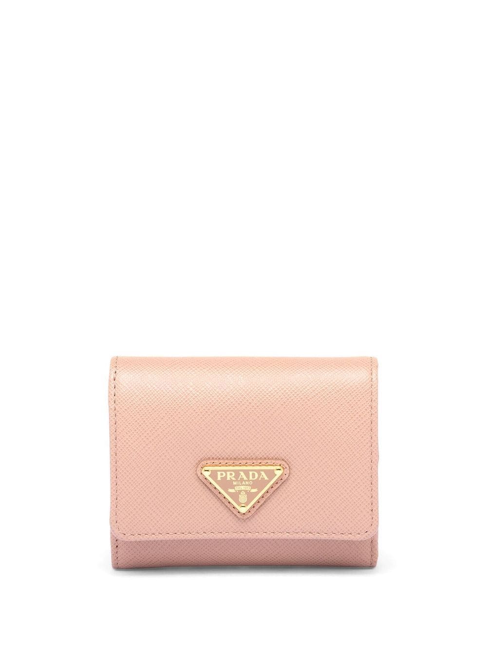Prada triangle-logo Saffiano leather wallet - Pink von Prada