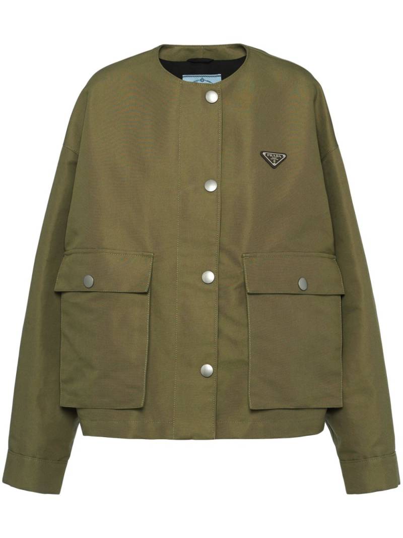 Prada triangle-logo canvas blouson jacket - Green von Prada