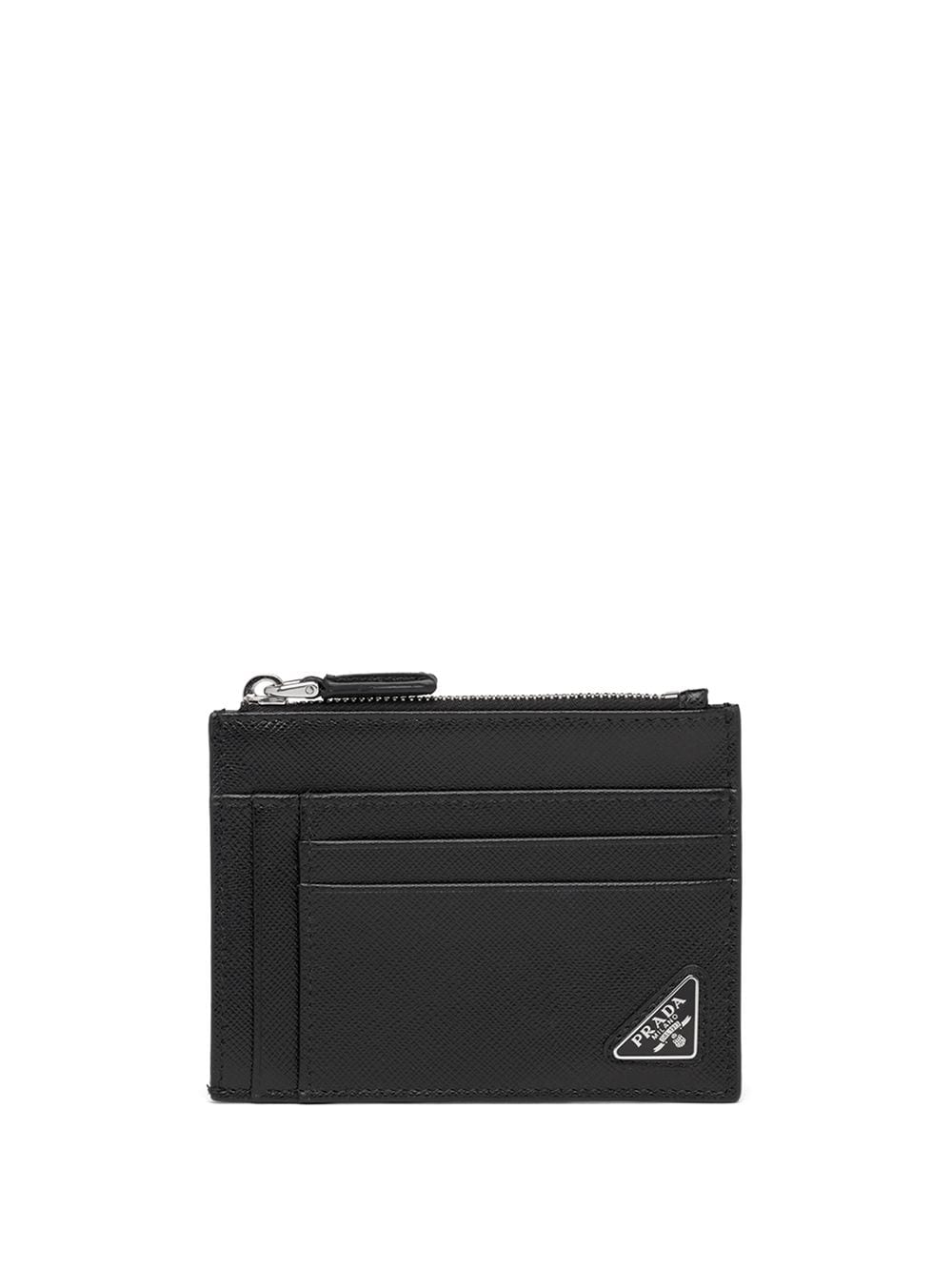 Prada triangle logo cardholder - Black von Prada