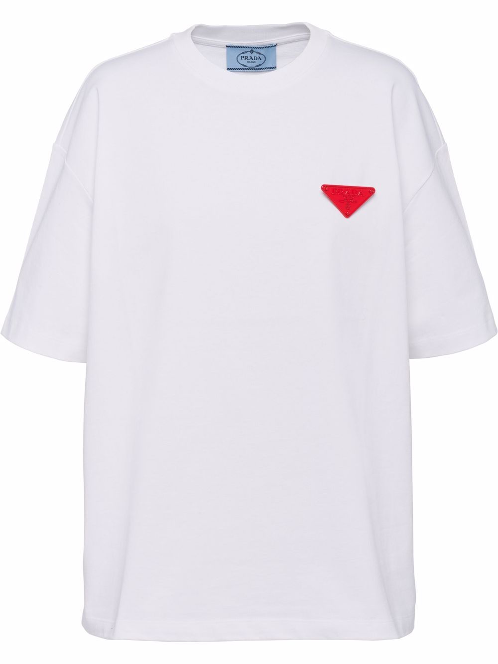 Prada triangle-logo cotton T-shirt - White von Prada