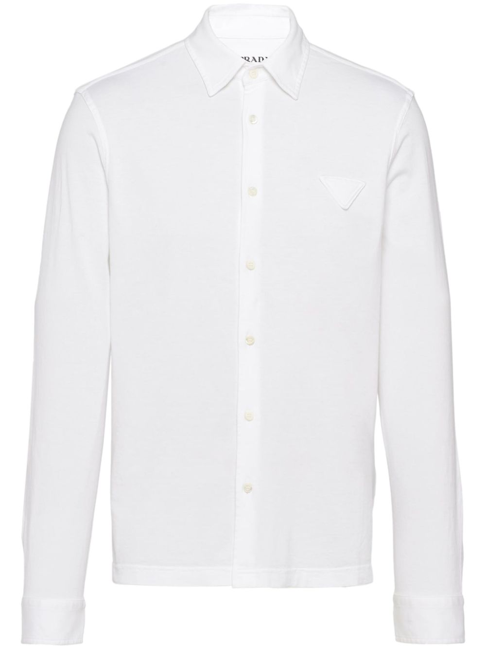 Prada triangle-logo cotton shirt - White von Prada