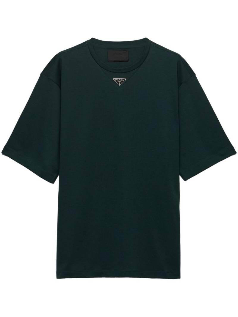 Prada triangle logo cotton t-shirt - Green von Prada