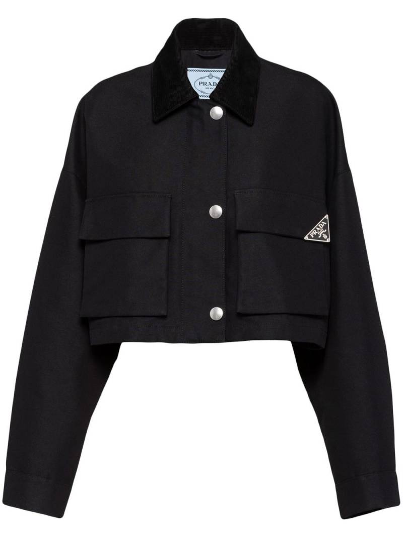 Prada triangle-logo blouson jacket - Black von Prada