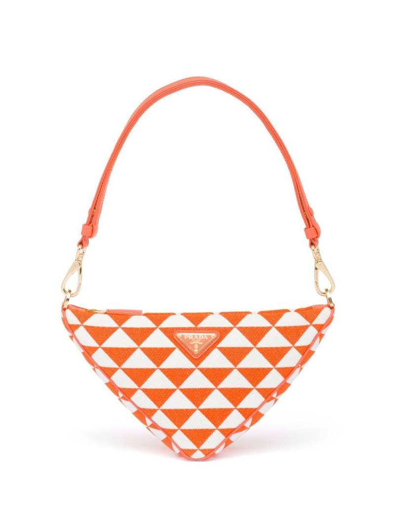 Prada embroidered jacquard mini bag - Orange von Prada