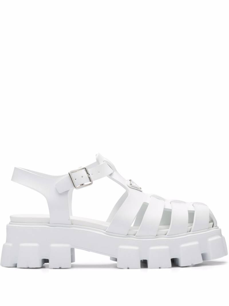 Prada triangle-logo fisherman sandals - White von Prada