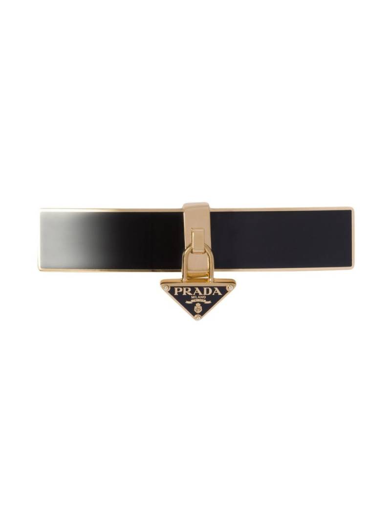 Prada triangle-logo hair clip - Gold von Prada