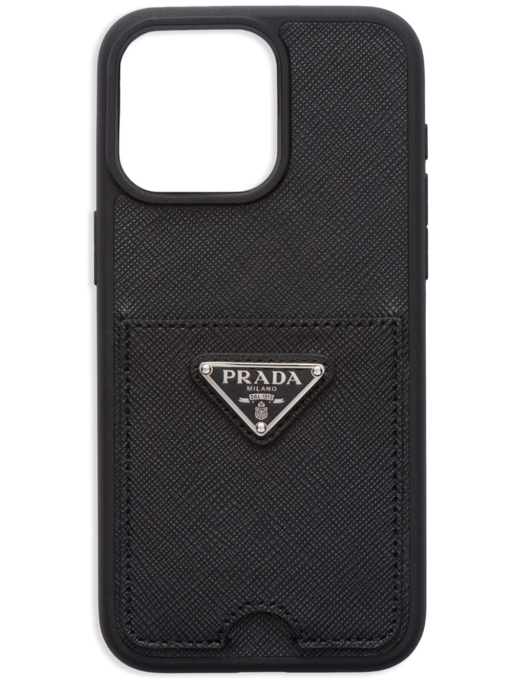 Prada triangle-logo iPhone 15 Pro Max case - Black von Prada