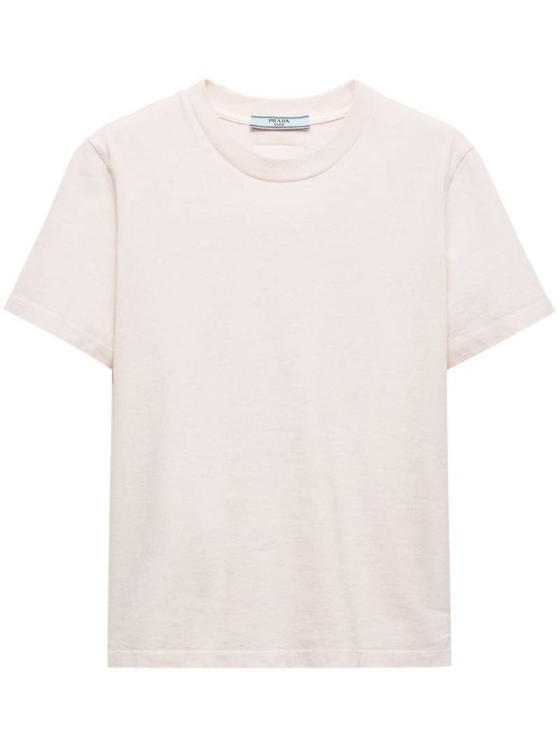 Prada triangle-logo jersey T-shirt - Pink von Prada