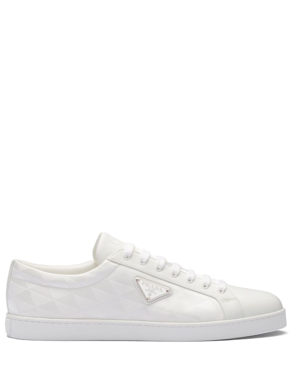 Prada triangle-logo lace-up sneakers - White von Prada