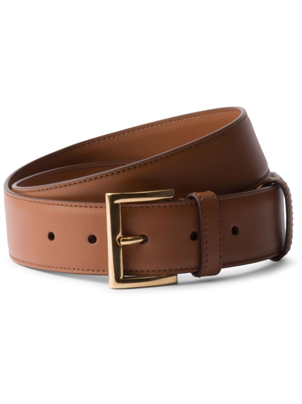 Prada triangle-logo leather belt - Brown von Prada