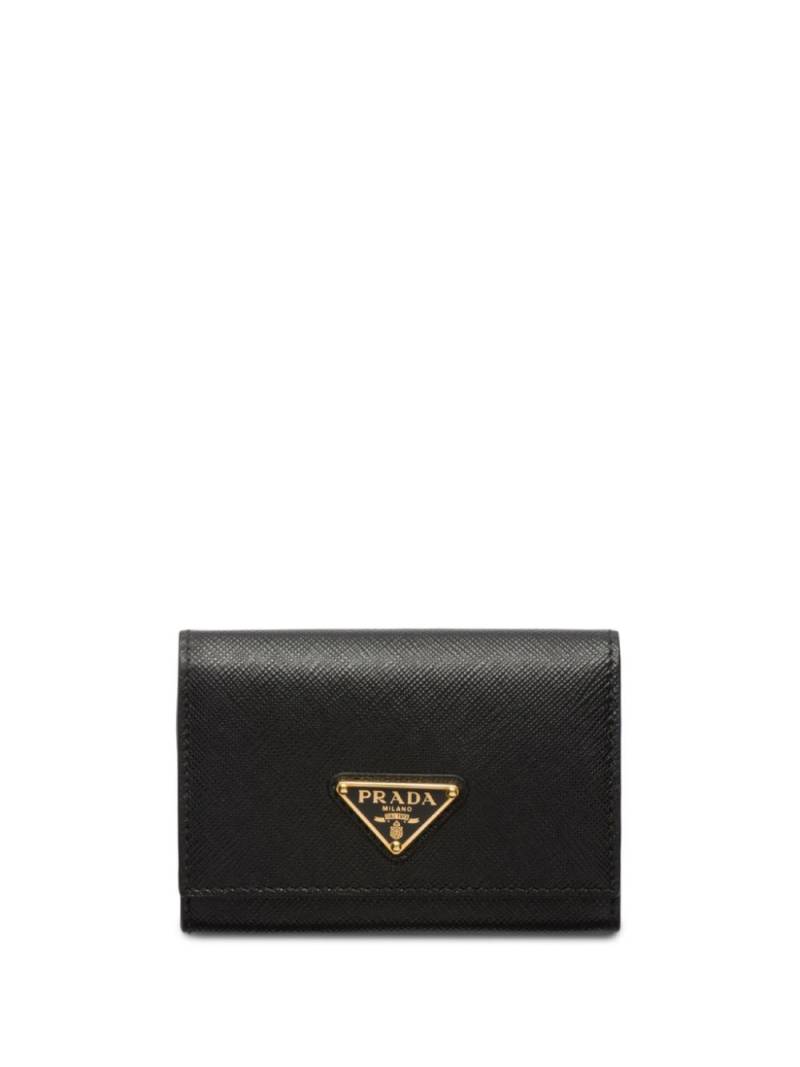 Prada triangle-logo leather cardholder - Black von Prada