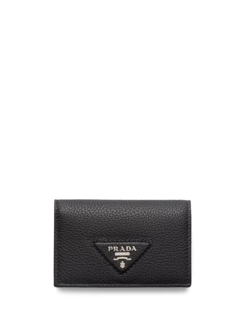 Prada triangle-logo leather wallet - Black von Prada