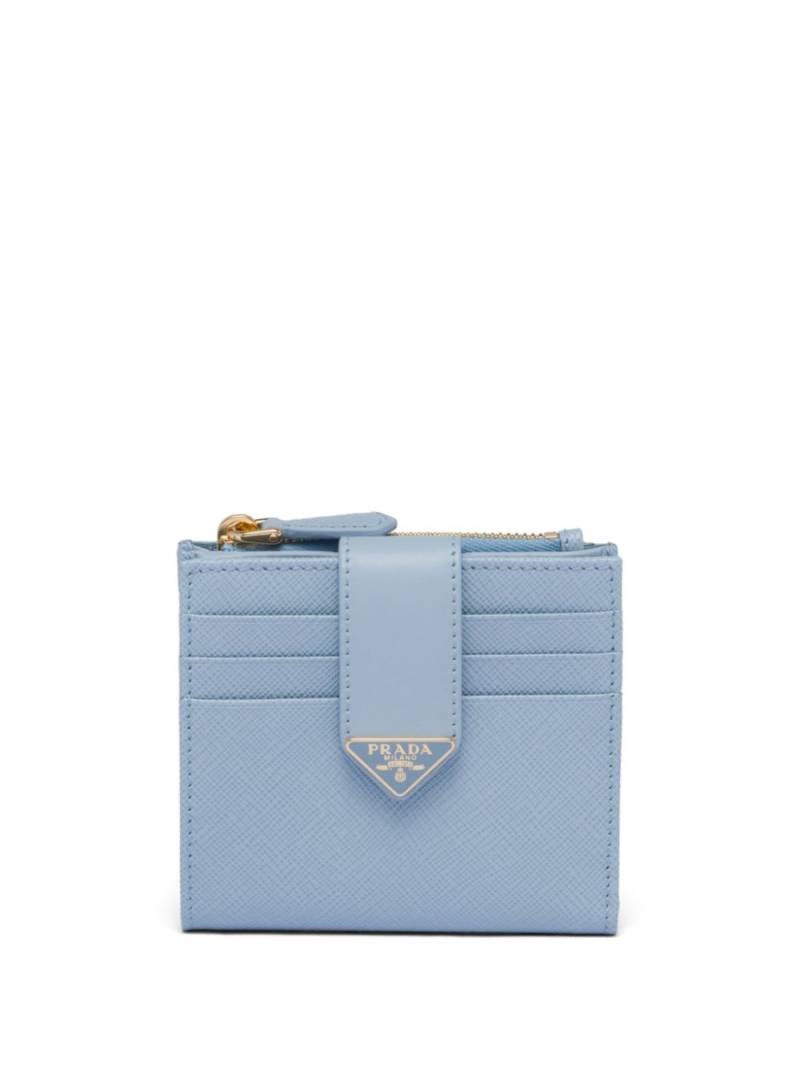 Prada triangle-logo leather wallet - Blue von Prada