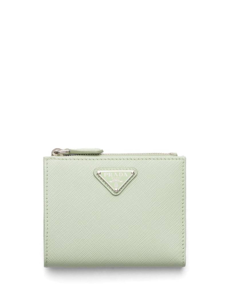 Prada triangle-logo leather wallet - Green von Prada