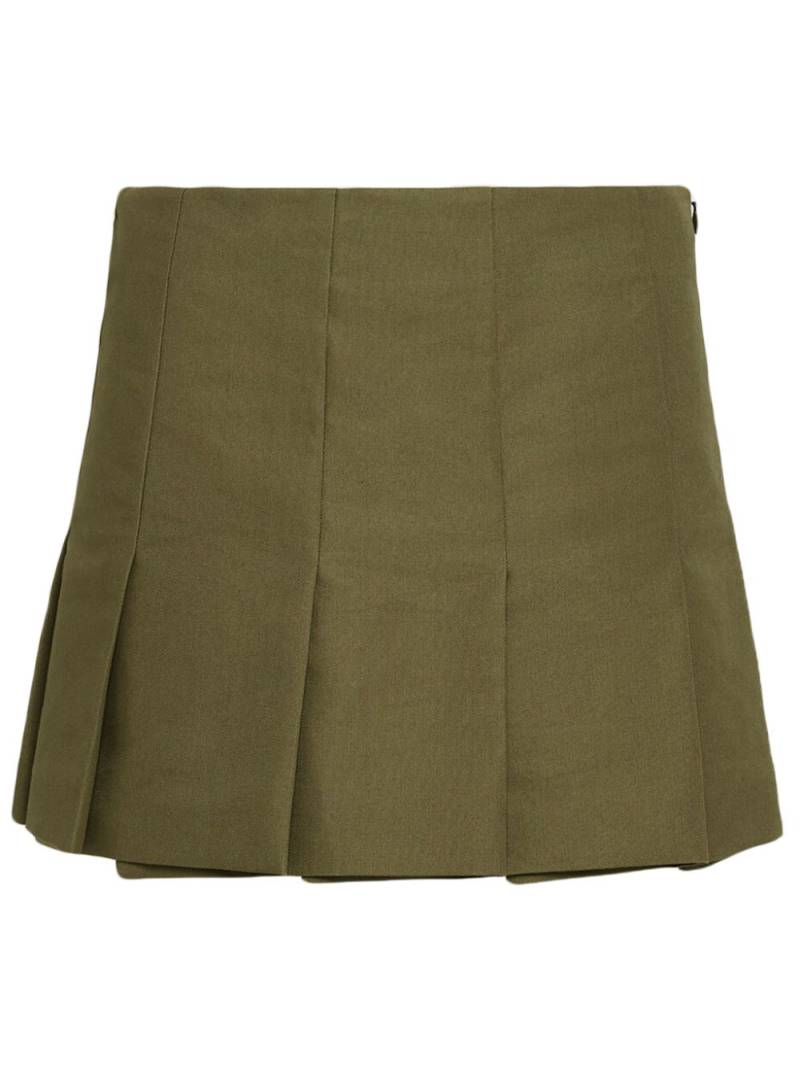 Prada triangle-logo canvas miniskirt - Green von Prada