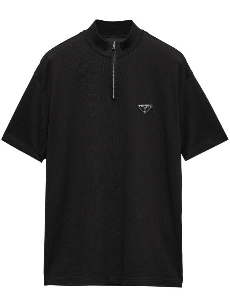 Prada triangle-logo polo shirt - Black von Prada