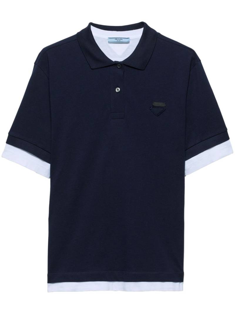 Prada triangle logo polo shirt - Blue von Prada