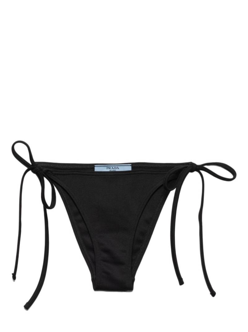 Prada triangle-logo side-tie bikini bottoms - Black von Prada