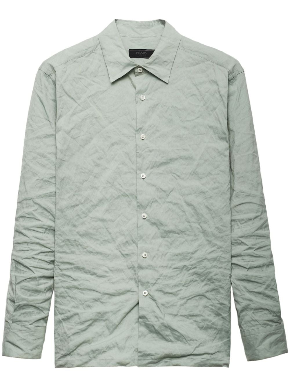 Prada triangle-logo technical-cotton shirt - Green von Prada