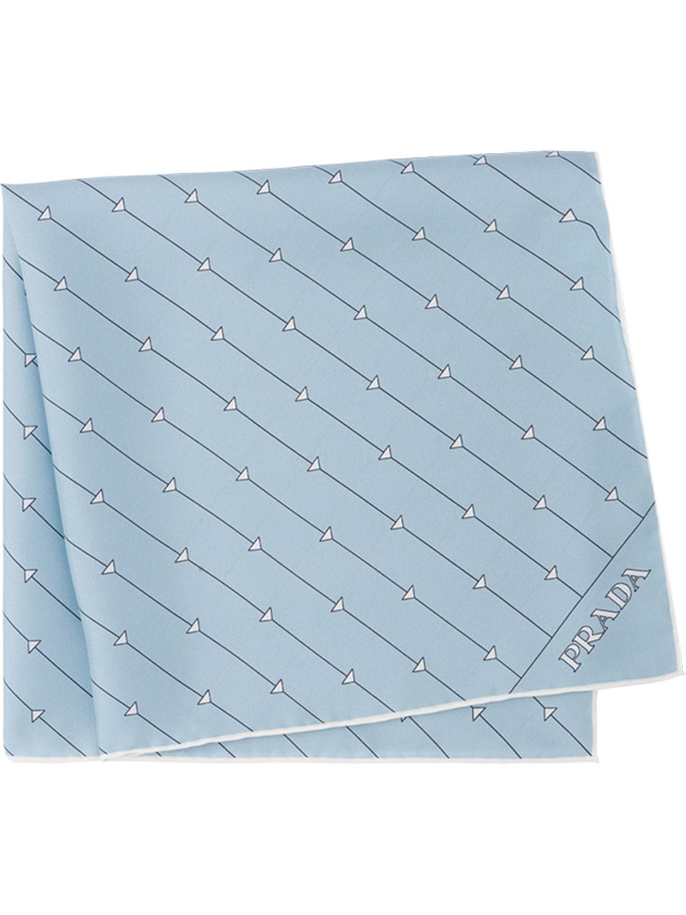 Prada triangle-logo twill scarf - Blue von Prada